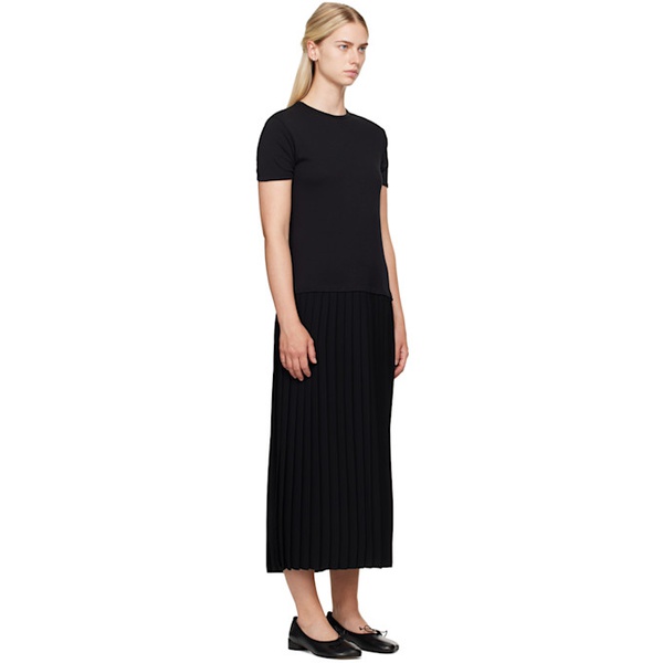  MM6 메종 마르지엘라 MM6 메종마르지엘라 Maison Margiela Black Pleated Maxi Dress 242188F055008