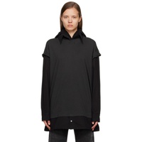 MM6 메종 마르지엘라 MM6 메종마르지엘라 Maison Margiela Black Hooded Long Sleeve T-Shirt 232188F110006