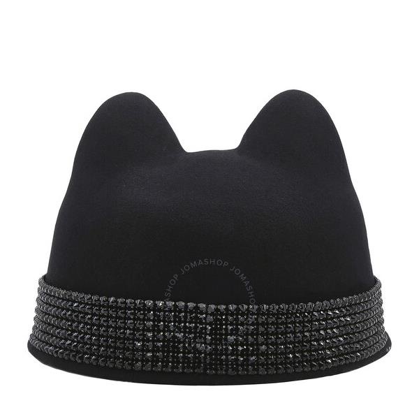  메종 미셸 Maison Michel Ladies Black Jamie Stras Belt Hat 1027071001-Black
