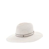 메종 미셸 Maison Michel Ladies White Kate Herrbone Straw Fedora Hat 1009095001-White