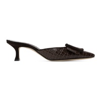 Manolo Blahnik Brown Maysalebi Mules 242140F122014