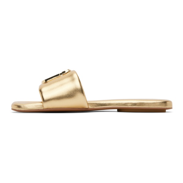 마크제이콥스 마크 제이콥스 Marc Jacobs Gold The J Marc Metallic Sandals 242190F124000