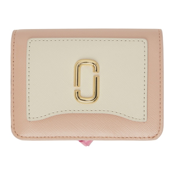 마크제이콥스 마크 제이콥스 Marc Jacobs Pink & 오프화이트 Off-White The Utility Snapshot Mini Compact Wallet 242190F040017