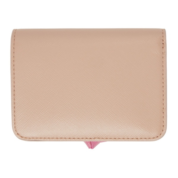 마크제이콥스 마크 제이콥스 Marc Jacobs Pink & 오프화이트 Off-White The Utility Snapshot Mini Compact Wallet 242190F040017