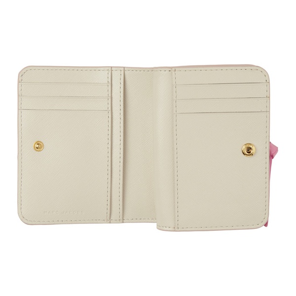 마크제이콥스 마크 제이콥스 Marc Jacobs Pink & 오프화이트 Off-White The Utility Snapshot Mini Compact Wallet 242190F040017