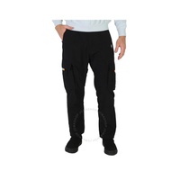 Marcelo Burlon Mens Black White Nylon Cargo Pants CMCF014S23FAB001-1001