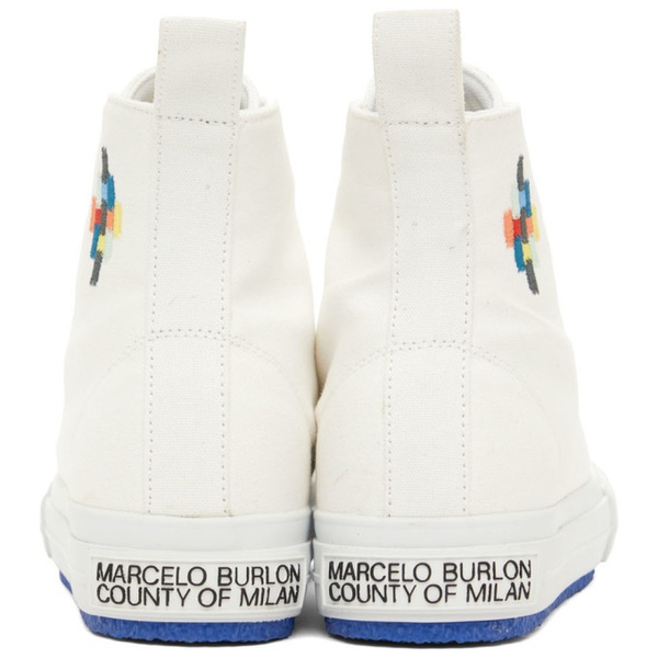  마르셀로 불론 카운티 오브 밀라노 Marcelo Burlon County of Milan White Cross Vulcanized Sneakers 221539M236000