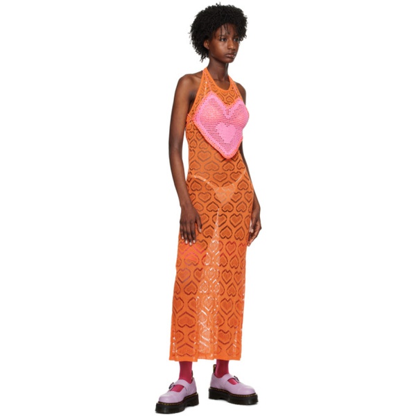  Marco Rambaldi SSENSE Exclusive Orange Heart Maxi Dress 231761F055006