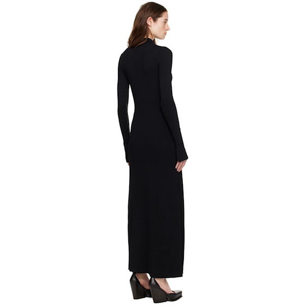  Maria McManus Black Collar Midi Dress 231399F054000