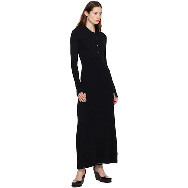  Maria McManus Black Collar Midi Dress 231399F054000