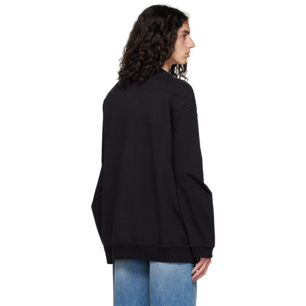  Marina Yee Black Turned Sleeve Sweatshirt 231707M204000
