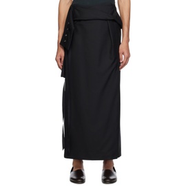 Marina Yee Black Reworked Midi Skirt 241707M191000