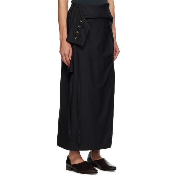  Marina Yee Black Reworked Midi Skirt 241707M191000