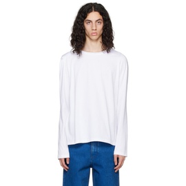 Marina Yee White Deconstructed Long Sleeve T-Shirt 231707M213004