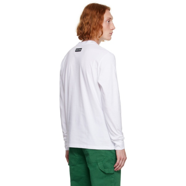  마린 세르 Marine Serre White Embroidered Long Sleeve T-Shirt 232020M213012