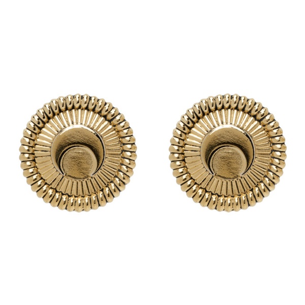  마린 세르 Marine Serre Gold Regenerated Tin Buttons Earrings 232020M144003