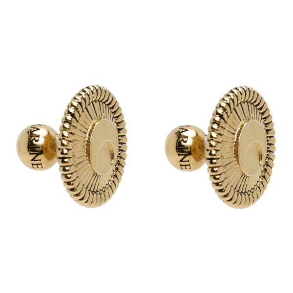  마린 세르 Marine Serre Gold Regenerated Tin Buttons Earrings 232020M144003