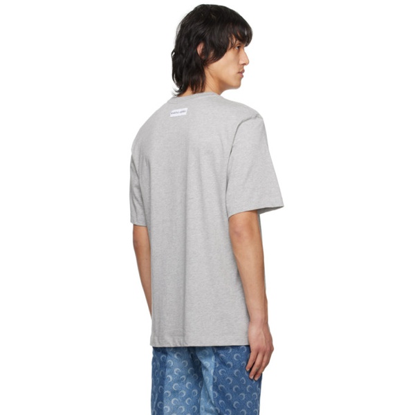  마린 세르 Marine Serre Gray Embroidered T-Shirt 241020M213008