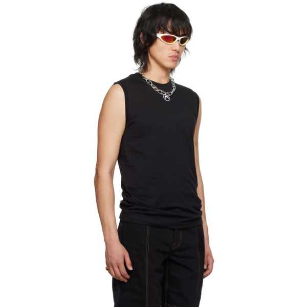  마린 세르 Marine Serre Black Sleeveless T-Shirt 241020M213020