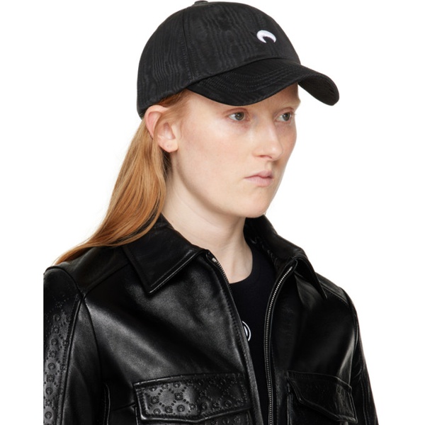  마린 세르 Marine Serre Black Regenerated Moire Baseball Cap 241020F016007