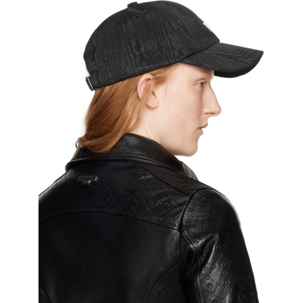  마린 세르 Marine Serre Black Regenerated Moire Baseball Cap 241020F016007