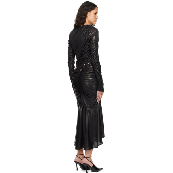  마린 세르 Marine Serre Black Regenerated Midi Dress 241020F055012