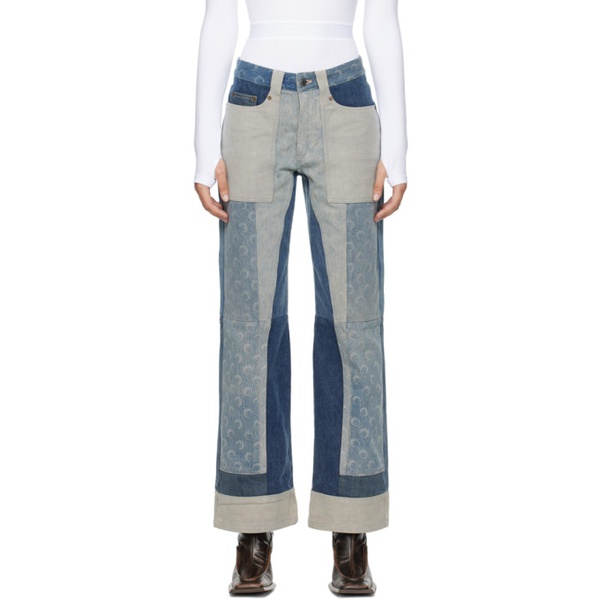  마린 세르 Marine Serre Blue Regenerated Jeans 232020F069004