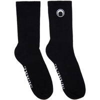 마린 세르 Marine Serre Black Organic Cotton Rib Ankle Socks 241020M220001