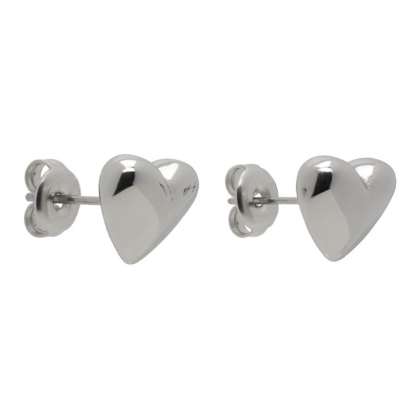  Marland Backus SSENSE Exclusive Silver Lonely Heart Earrings 232431F022004