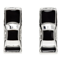 Marland Backus Silver & Black Traffic Jam Earrings 241431F022004