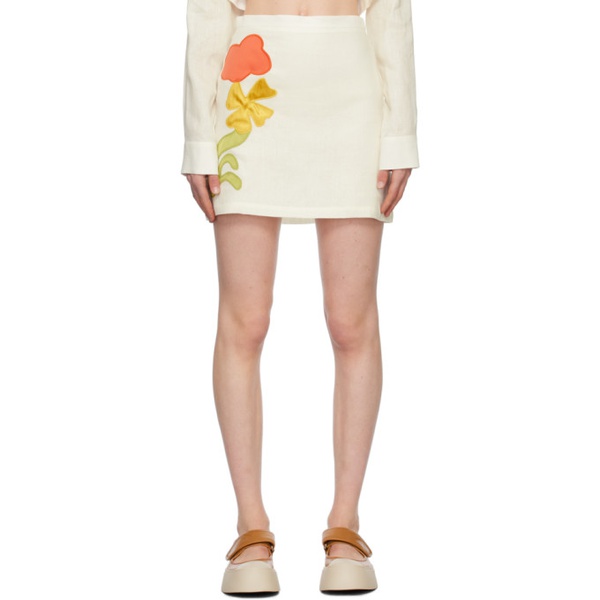 마르니 마르니 Marni 오프화이트 Off-White No Vacancy Inn 에디트 Edition Graphic Mini Skirt 232379F090000