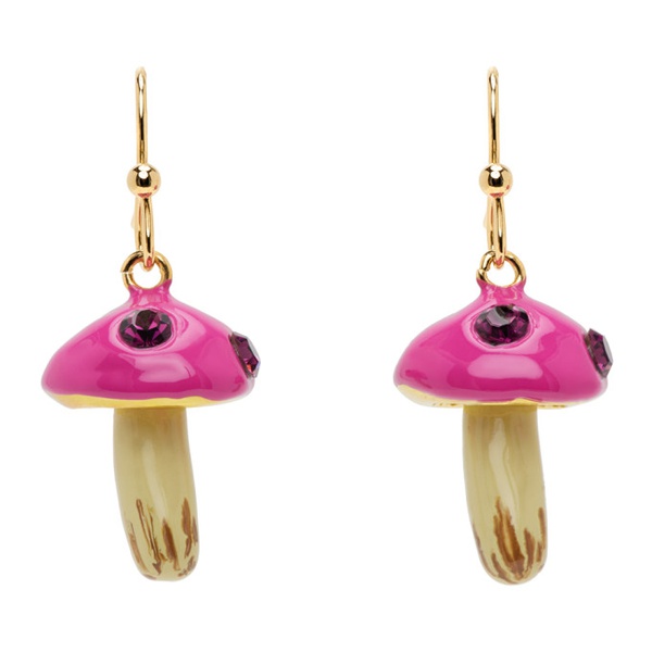 마르니 마르니 Marni SSENSE Exclusive Pink Mushroom Earrings 241379F022003