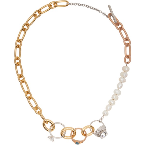 마르니 마르니 Marni Gold Ring Charm Chain Necklace 241379F023012