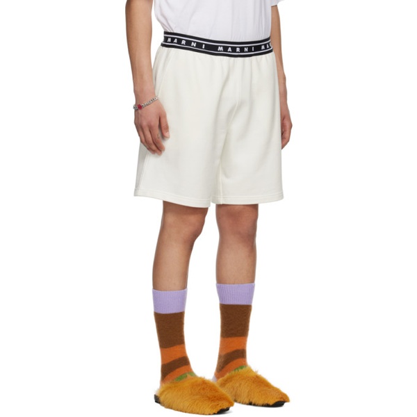 마르니 마르니 Marni White Jacquard Shorts 241379M193016