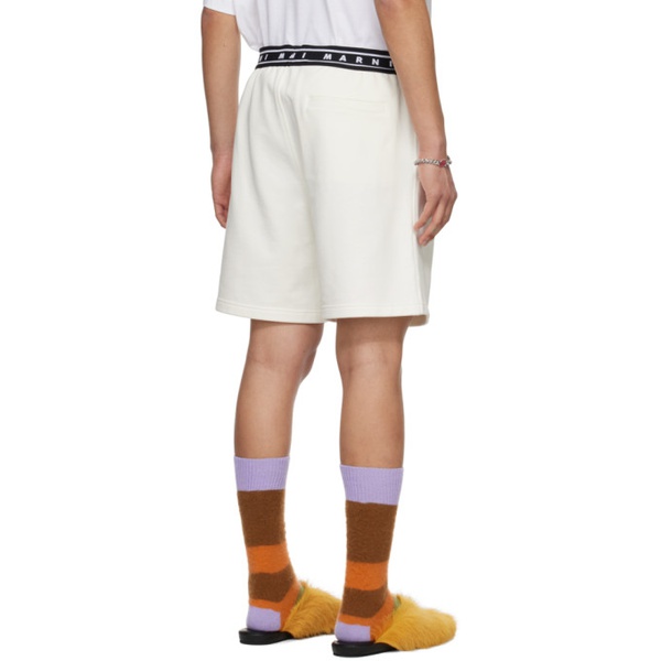 마르니 마르니 Marni White Jacquard Shorts 241379M193016