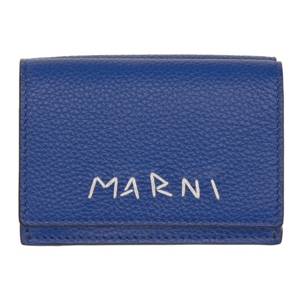 마르니 마르니 Marni Blue Trifold Wallet 241379M164003