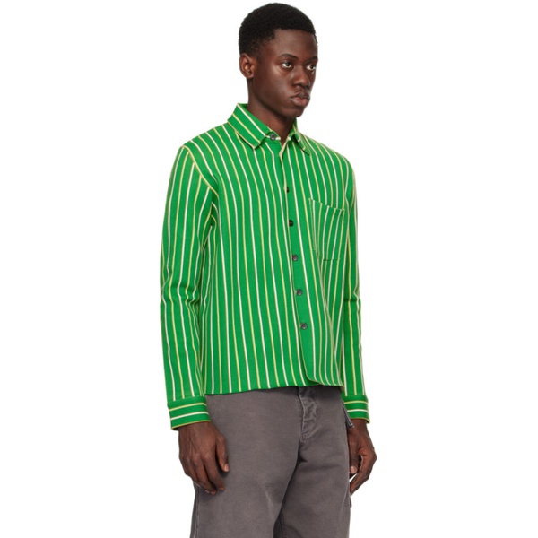 마르니 마르니 Marni Green Striped Shirt 241379M192072