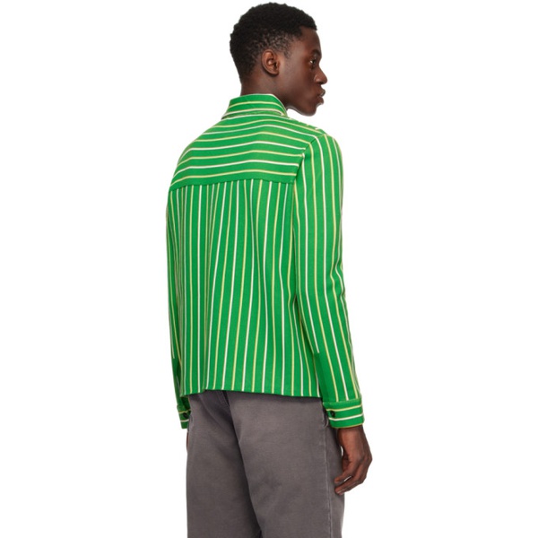 마르니 마르니 Marni Green Striped Shirt 241379M192072