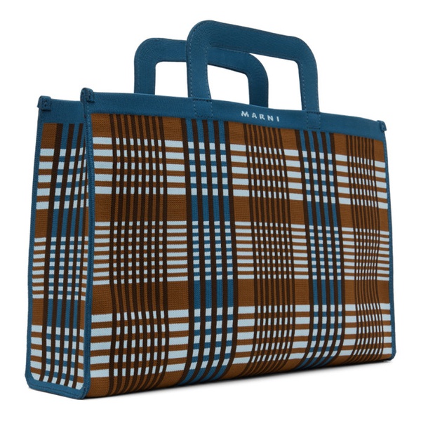 마르니 마르니 Marni Blue & Brown Knit Briefcase 241379M167001