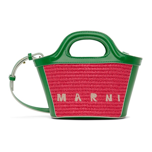 마르니 마르니 Marni Pink & Green Micro Tropicalia Tote 241379F049090