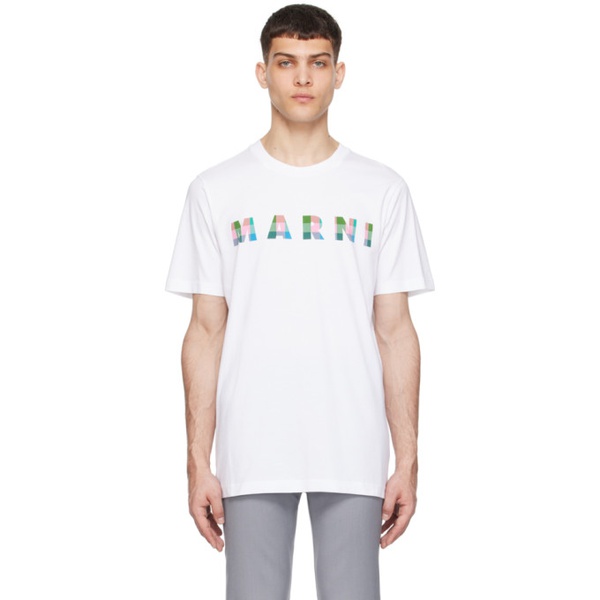 마르니 마르니 Marni White Printed T-Shirt 241379M213028