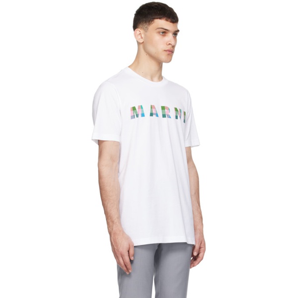 마르니 마르니 Marni White Printed T-Shirt 241379M213028