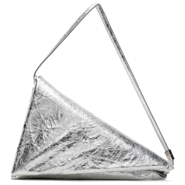 마르니 마르니 Marni Silver Leather Prisma Triangle Bag 241379F048087