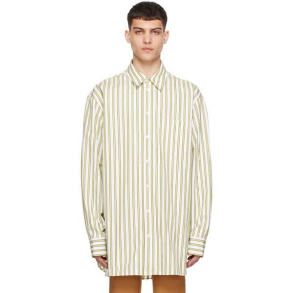 마르니 마르니 Marni White & Yellow Striped Shirt 241379M192052
