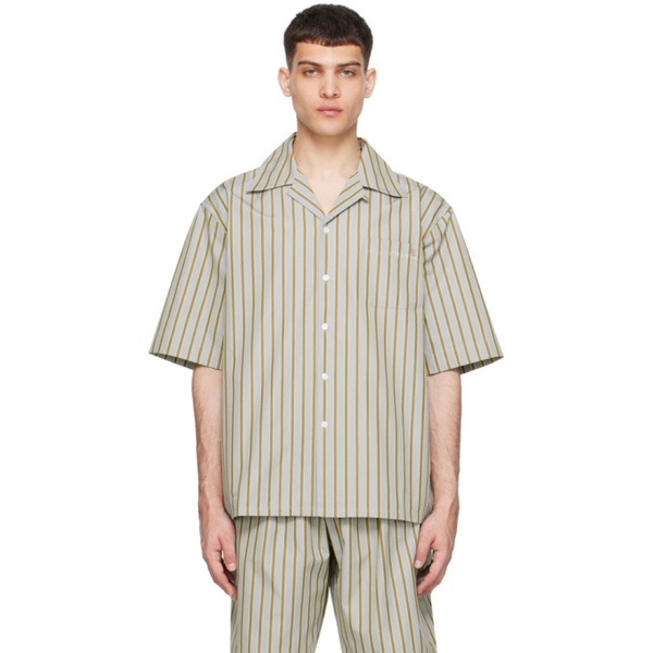 마르니 마르니 Marni Brown & Gray Striped Shirt 241379M192064