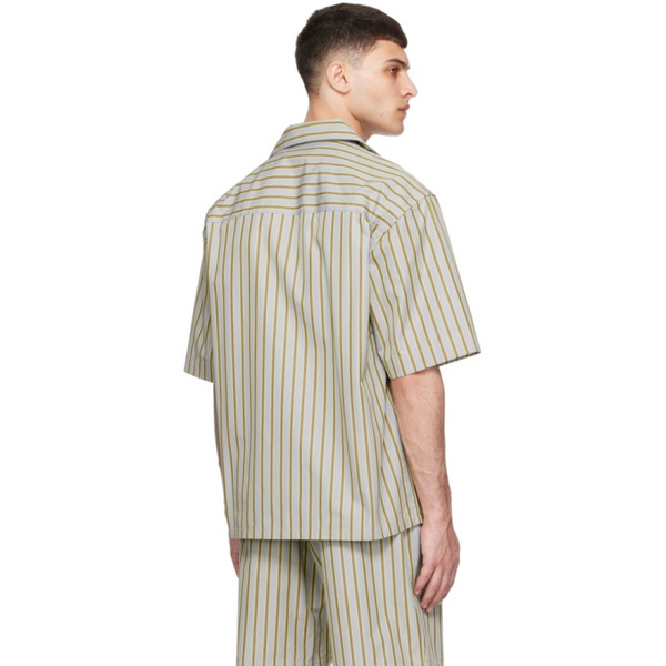 마르니 마르니 Marni Brown & Gray Striped Shirt 241379M192064