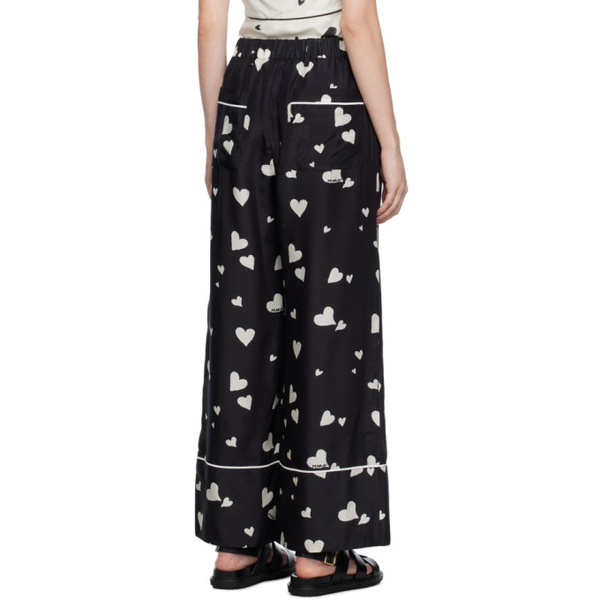 마르니 마르니 Marni Black Bunch Of Hearts Lounge Pants 232379F086000