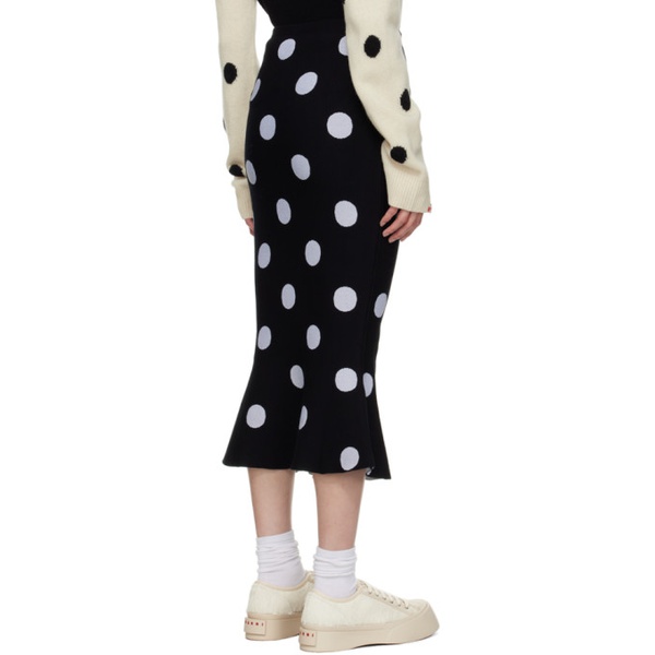 마르니 마르니 Marni Black Polka Dot Midi Skirt 232379F092002