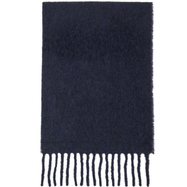 마르니 마르니 Marni Navy Fringe Scarf 232379M150007