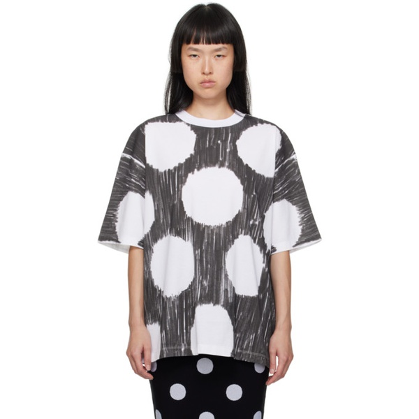 마르니 마르니 Marni Black & White Polka Dot T-Shirt 232379F110013